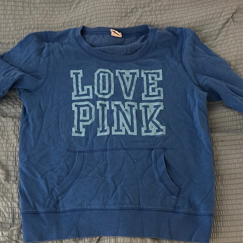 PINK Victoria's Secret Navy Sweatshirt with Love Pink Design